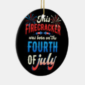 Vuurwerk Geboren op 4 juli vierde juli Keramisch Ornament (Rechts)