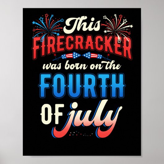 Vuurwerk Geboren op 4 juli vierde juli Poster (Voorkant)