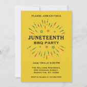 Vuurwerk Geel Rood Groen Zwart Juneteenth BBQ Kaart (Voorkant)