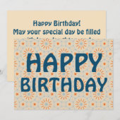Vuurwerk geïnspireerd Patroon Happy Birthday Kaart (Voorkant / Achterkant)