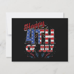 Vuurwerk Gelukkig 4 juli Amerikaanse vlag Amerikaa Bedankkaart