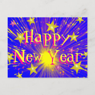 Vuurwerk 'Gelukkig Nieuwjaar' briefkaart