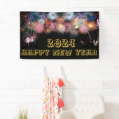 Vuurwerk Gelukkig Nieuwjaar muur Spandoek (Insitu)