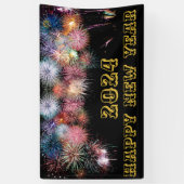 Vuurwerk Gelukkig Nieuwjaar muur Spandoek (Verticaal)