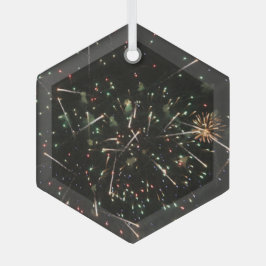 Vuurwerk Glas Ornament