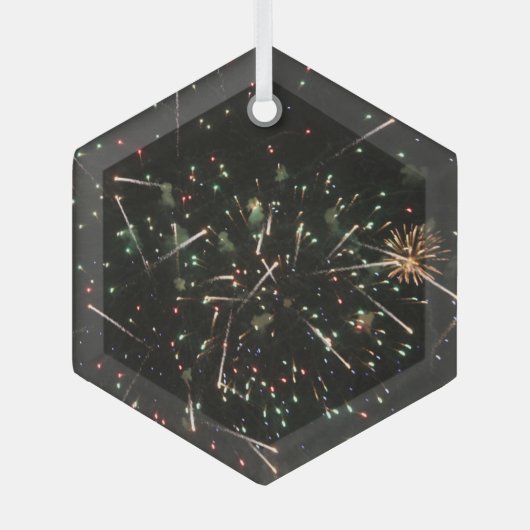 Vuurwerk Glas Ornament (Voorkant)