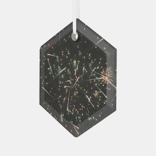 Vuurwerk Glas Ornament (Voorkant links)