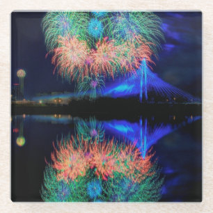 Vuurwerk Glazen Onderzetter