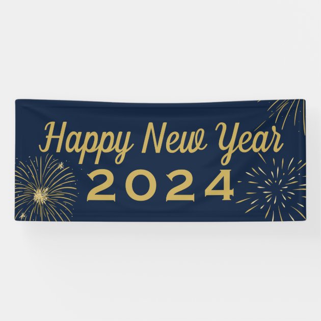 Oud & Nieuw 'Happy New Year' Spandoek 290 X 50 Cm