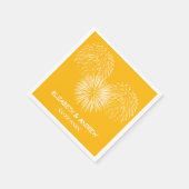 Vuurwerk, Goldenrod Achtergrond, Naam Monogram Servetten (Hoek)