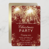 Vuurwerk goud zakelijke kerstfeest kaart (Voorkant / Achterkant)