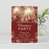 Vuurwerk goud zakelijke kerstfeest kaart (Staand voorkant)