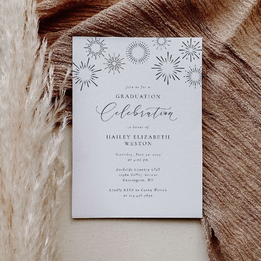 Vuurwerk Graduation Party Celebration Invitation Save The Date