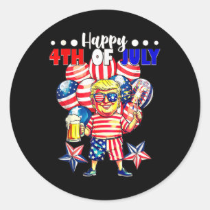 Vuurwerk Grappig Trump Patriottisch Amerikaans Gel Ronde Sticker