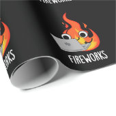 Vuurwerk Grappige Vuurvlam Pun Donker BG Cadeaupapier (Rol Hoek)