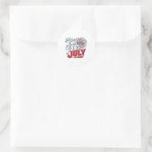 Vuurwerk Happy 4 juli Amerikaanse Onafhankelijkhei Ronde Sticker (Tas)