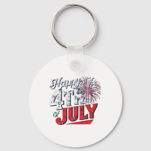 Vuurwerk Happy 4 juli Amerikaanse Onafhankelijkhei Sleutelhanger