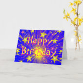 Vuurwerk "Happy Birthday"-groentekaart Kaart (Gele Bloem)
