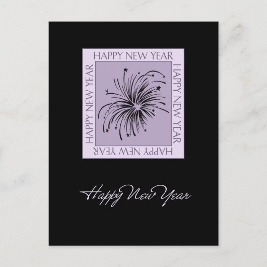 Vuurwerk Happy New Year Briefkaarten (Voorkant)