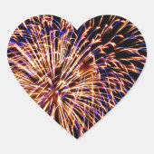 Vuurwerk Hart Sticker (Voorkant)