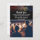 Vuurwerk hemel Vierde juli Wedding Dank je Bedankkaart (Voorkant)