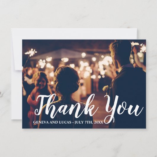 Vuurwerk hemel Vierde juli Wedding Dank je Bedankkaart (Voorkant)