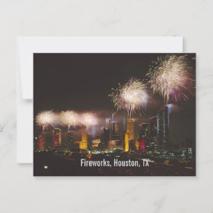 Vuurwerk, Houston, Texas Briefkaart