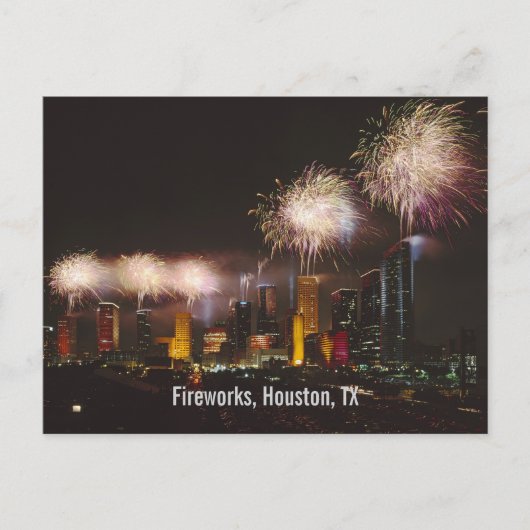 Vuurwerk, Houston, Texas Briefkaart (Voorkant)