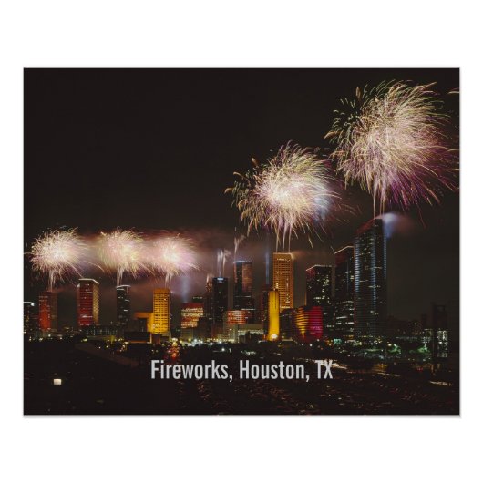 Vuurwerk, Houston, Texas Perfect Poster (Voorkant)