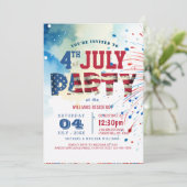 Vuurwerk I Elegant Fourth of July Party Kaart (Staand voorkant)