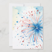 Vuurwerk I Elegant Fourth of July Party Kaart (Achterkant)