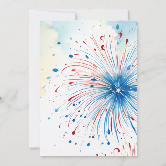 Vuurwerk I Elegant Fourth of July Party Kaart (Achterkant)