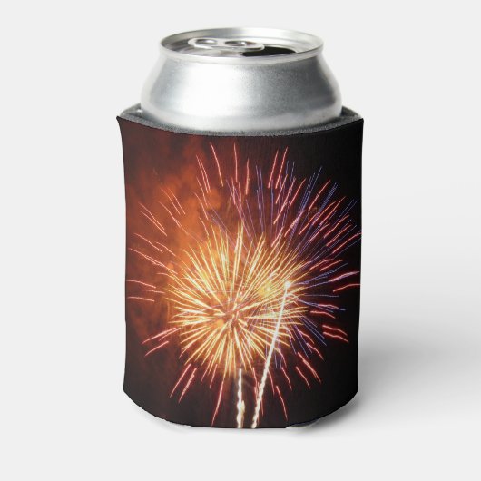 Vuurwerk I rood, wit en blauw Blikjeskoeler (Blikje Achterkant)