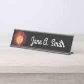 Vuurwerk I rood, wit en blauw Bureau Naambordje (Voorkant)