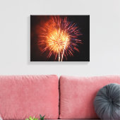 Vuurwerk I rood, wit en blauw Canvas Afdruk (Insitu (Woonkamer))