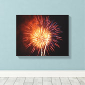 Vuurwerk I rood, wit en blauw Canvas Afdruk (Insitu (Houten vloer))