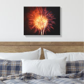 Vuurwerk I rood, wit en blauw Canvas Afdruk (Insitu (Slaapkamer))