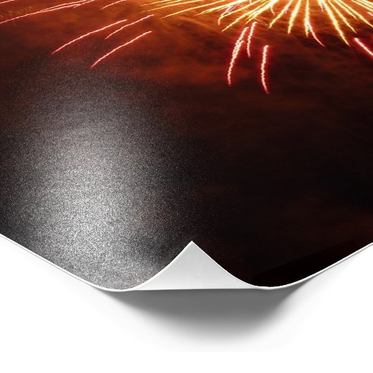 Vuurwerk I rood, wit en blauw Foto Afdruk (Hoek)