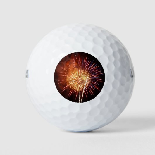 Vuurwerk I rood, wit en blauw Golfballen (Voorkant)