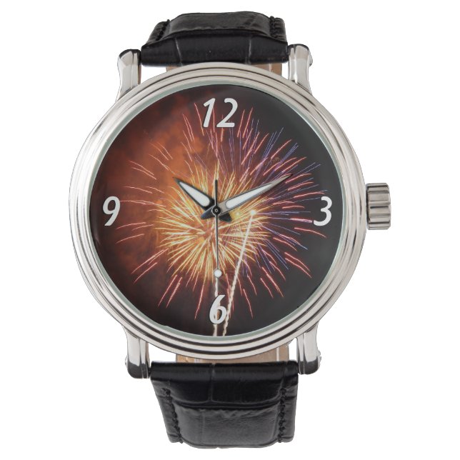 Vuurwerk I rood, wit en blauw Horloge (Voorkant)