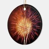 Vuurwerk I rood, wit en blauw Keramisch Ornament (Links)