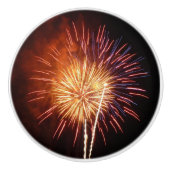 Vuurwerk I rood, wit en blauw Keramische Knop (Voorkant)