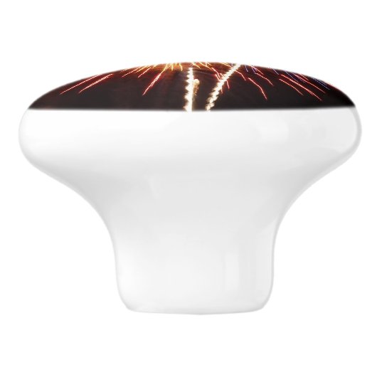 Vuurwerk I rood, wit en blauw Keramische Knop (Zijkant)