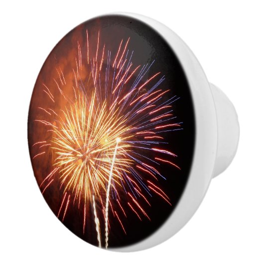 Vuurwerk I rood, wit en blauw Keramische Knop (Rechts)