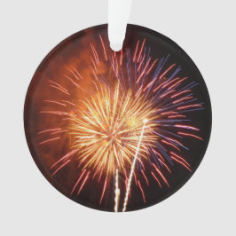 Vuurwerk I rood, wit en blauw Ornament