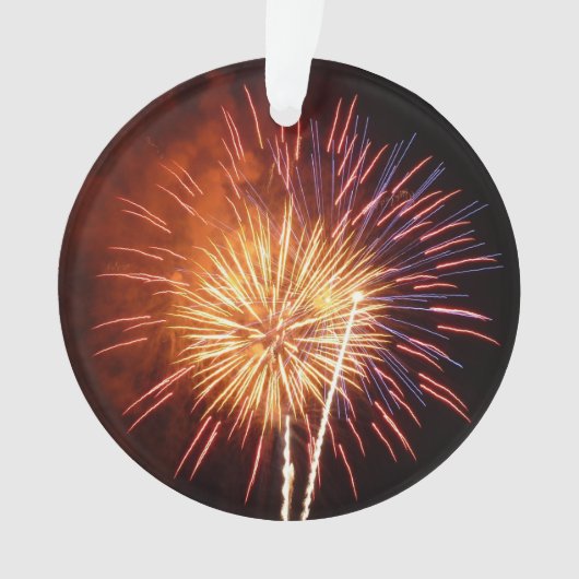 Vuurwerk I rood, wit en blauw Ornament (voorkant)