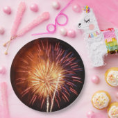 Vuurwerk I rood, wit en blauw Papieren Bordje (Feest)