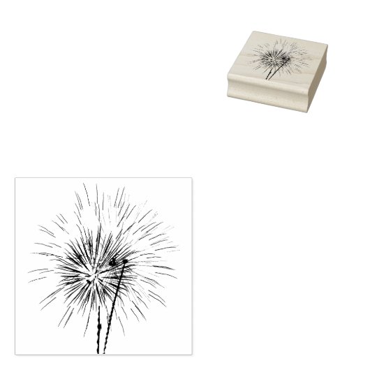 Vuurwerk I rood, wit en blauw Rubberstempel (Gestempeld)