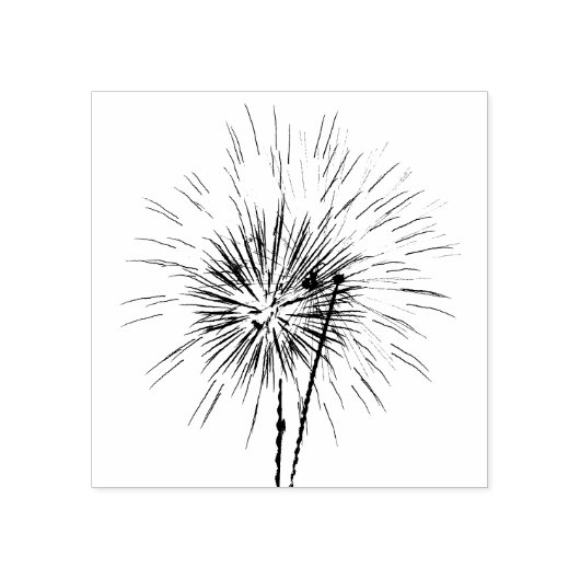 Vuurwerk I rood, wit en blauw Rubberstempel (Afrduk)