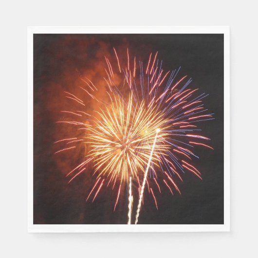 Vuurwerk I rood, wit en blauw Servet (Voorkant)